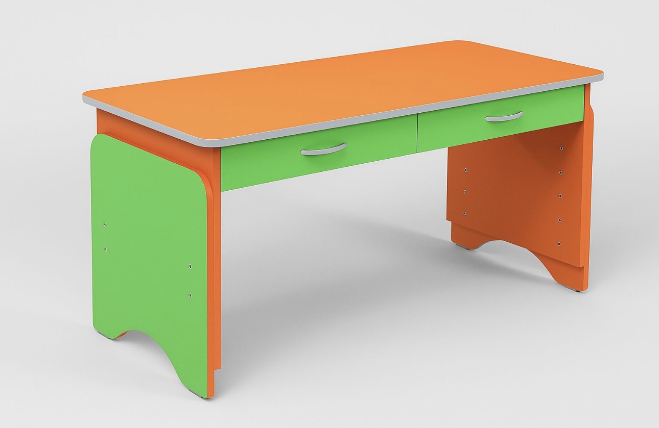 Стіл письмовий 2-місний з шухлядами, регульований по висоті 1100х500х680 мм. Розком